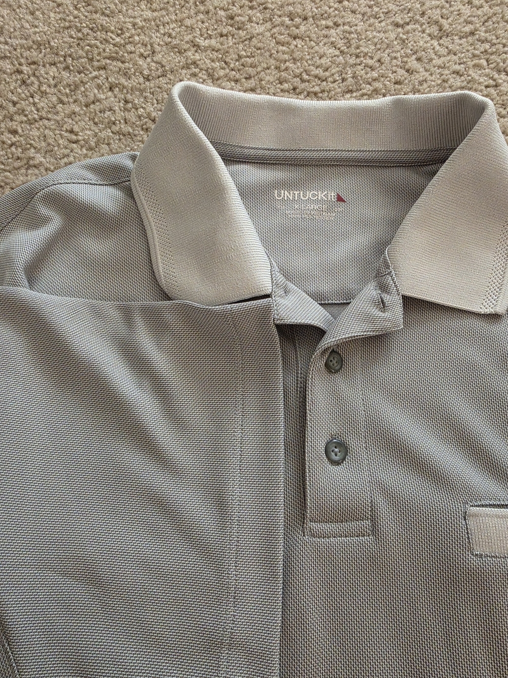 UNTUCKit Men's Light Gray Textured Polo